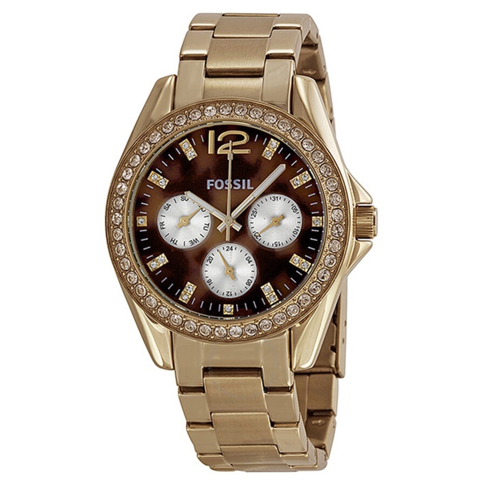 Fossil Gold and Brown Chronograph Watch
